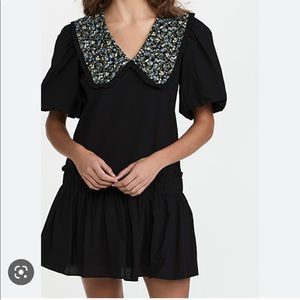 English Factory mini dress with floral collar